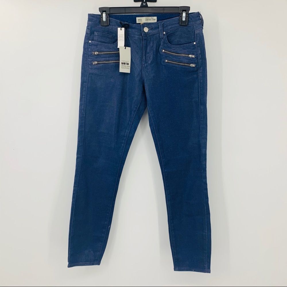 TopShop Moto Low Rise Leigh Waxed Denim Sz‎ 28